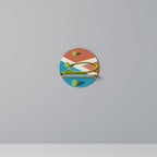 TENNIS ESSENTIALS Estante Redondo Decorativo en Efecto Roble