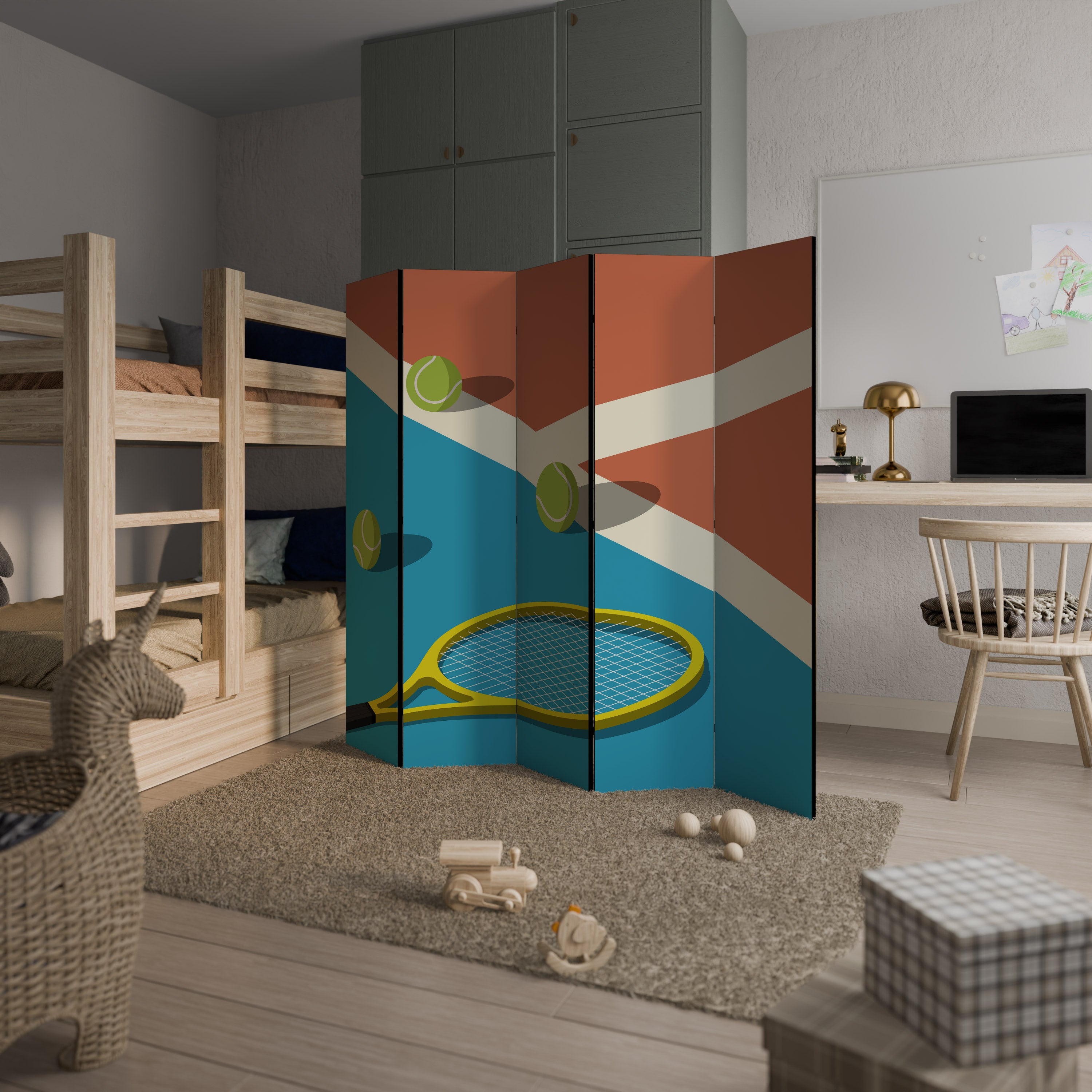 TENNIS ESSENTIALS 5-Panel Room Divider