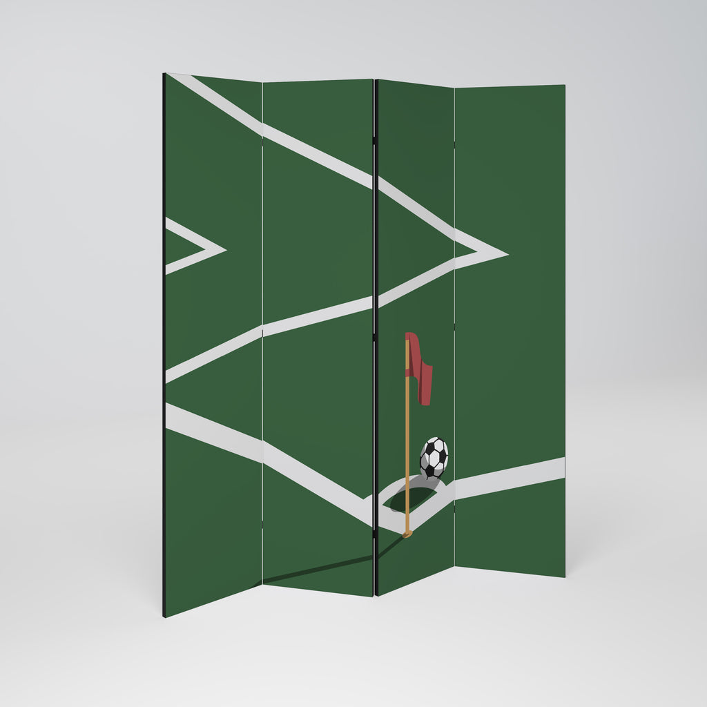 Biombo decorativo de 4 paneles FOOTBALL ACTION