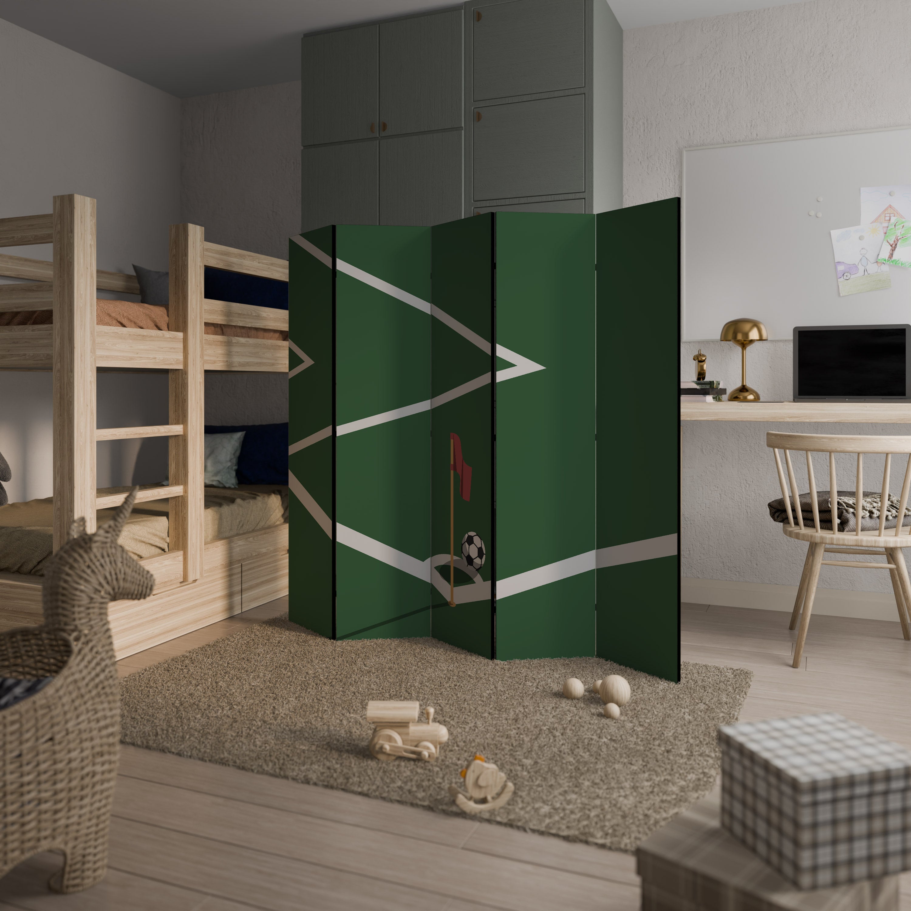 FOOTBALL ACTION 5-Panel Room Divider