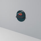 PING- PONG GAME Oval Art Shelf In Black Finish