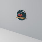 PING- PONG GAME Estante Redondo Decorativo en Efecto Roble