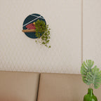 PING- PONG GAME Estante Redondo Decorativo en Efecto Roble