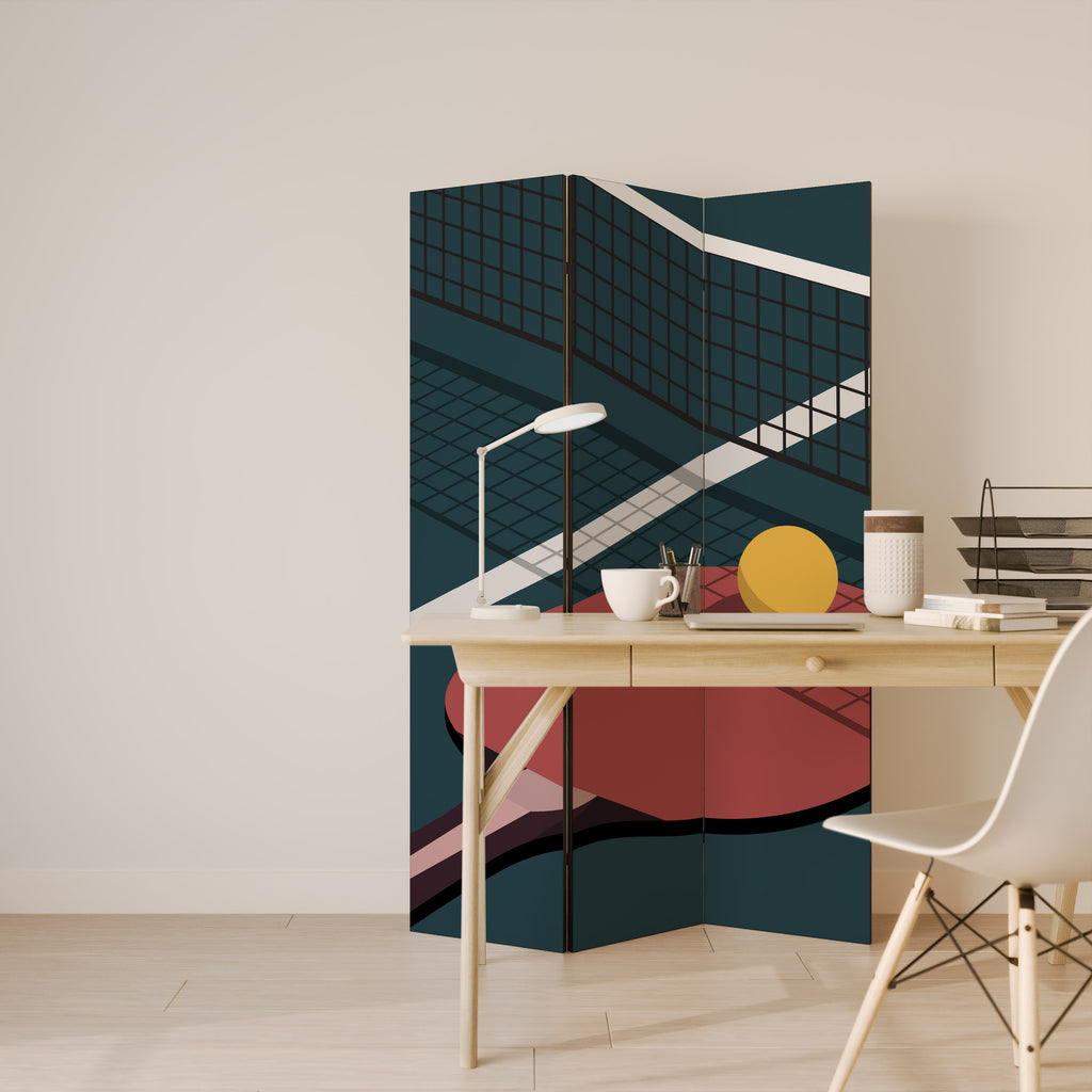 PING- PONG GAME Decorative 3-Panel Room Divider