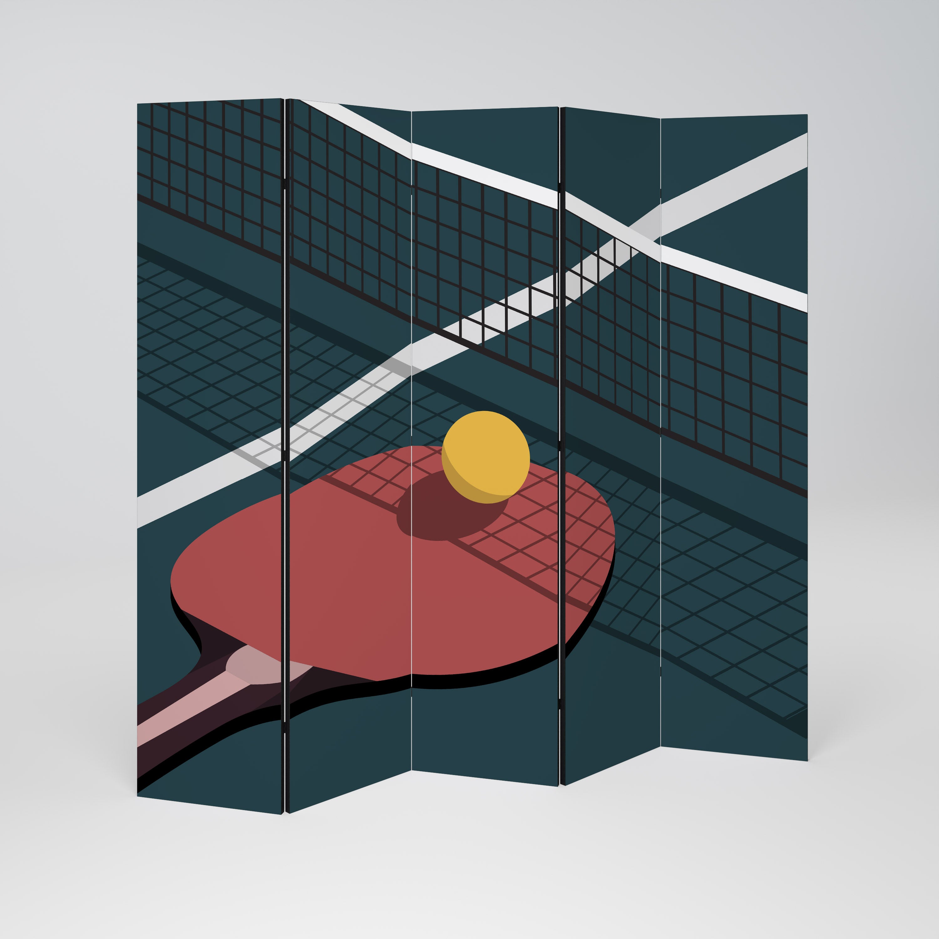 PING- PONG GAME 5-Panel Room Divider