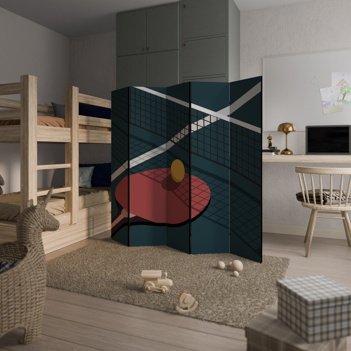 PING- PONG GAME Biombo de 5 paneles