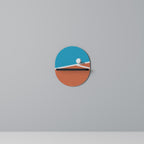 VOLLEYBALL TIME Estante Ovalado Decorativo en Acabado Negro