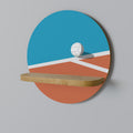 VOLLEYBALL TIME Estante Redondo Decorativo en Efecto Roble