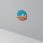 VOLLEYBALL TIME Estante Redondo Decorativo en Efecto Roble