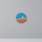 VOLLEYBALL TIME Estante Redondo Decorativo en Efecto Roble