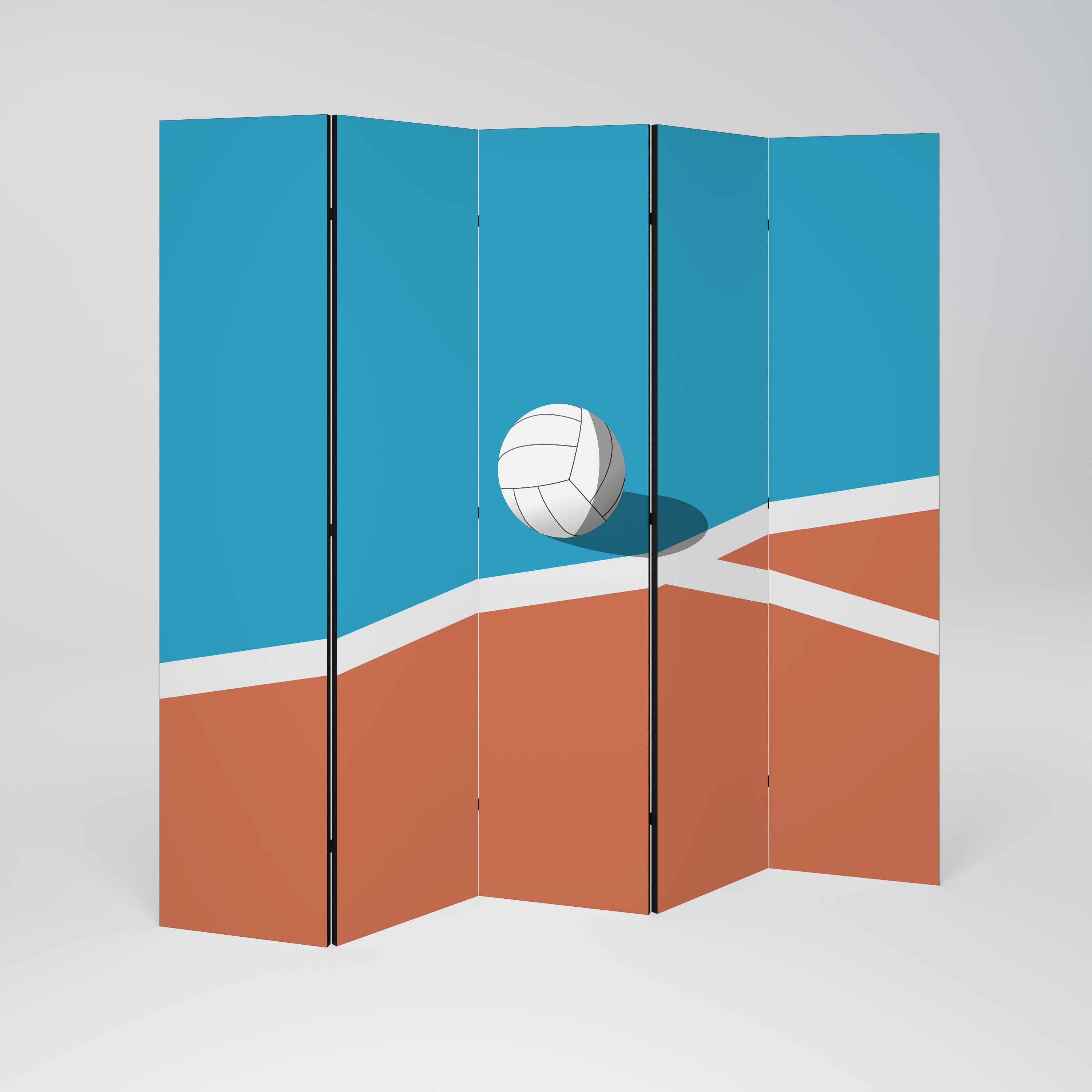 VOLLEYBALL TIME 5-Panel Room Divider