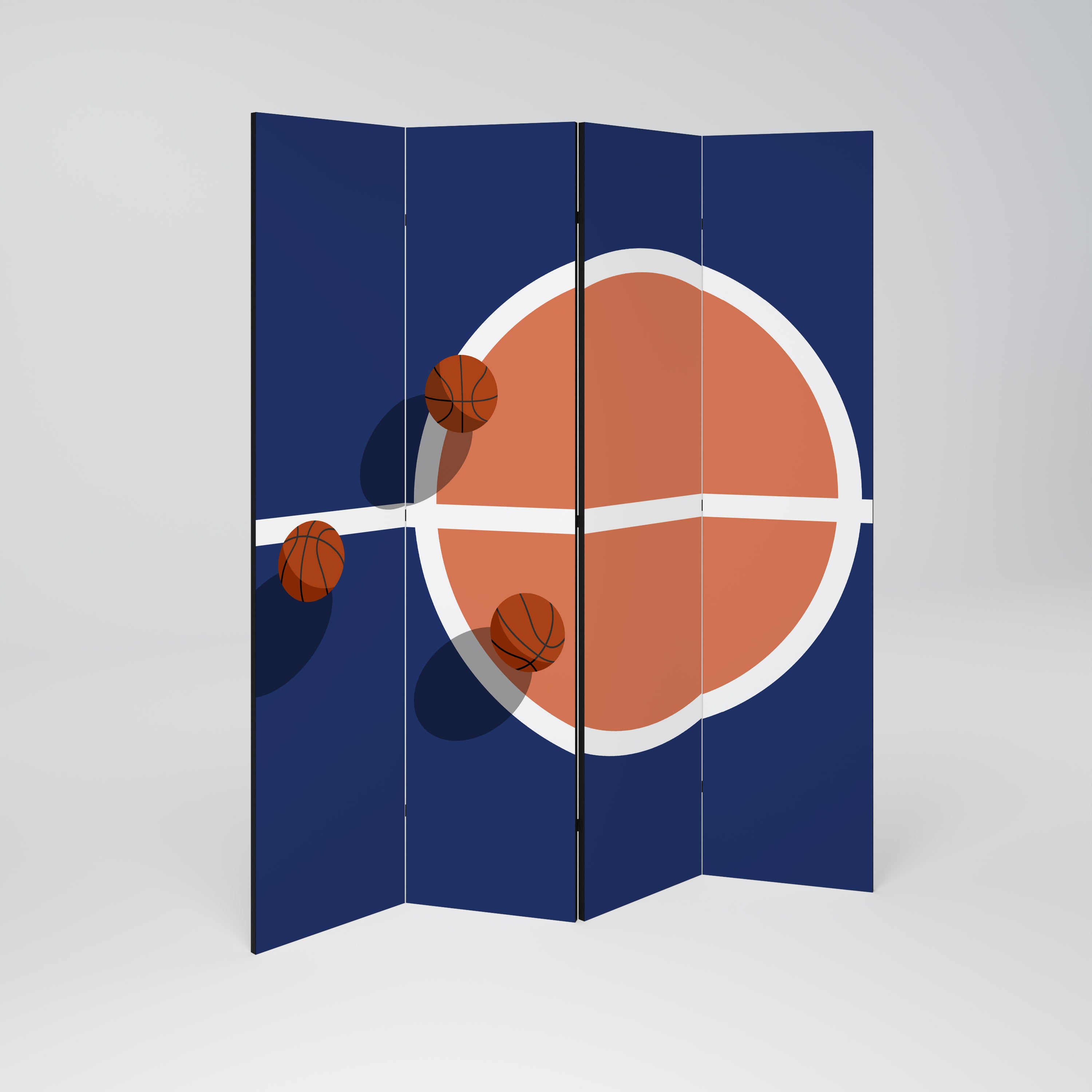 BASKETBALL CHALLENGE Decorative 4-Panel Room Divider