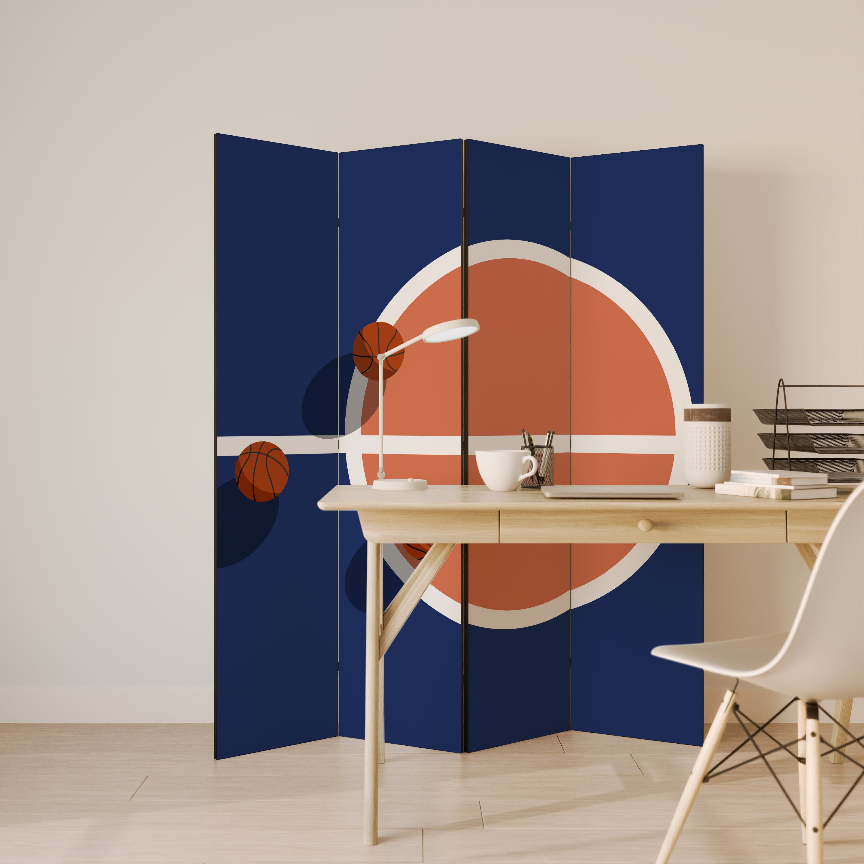 BASKETBALL CHALLENGE Decorative 4-Panel Room Divider