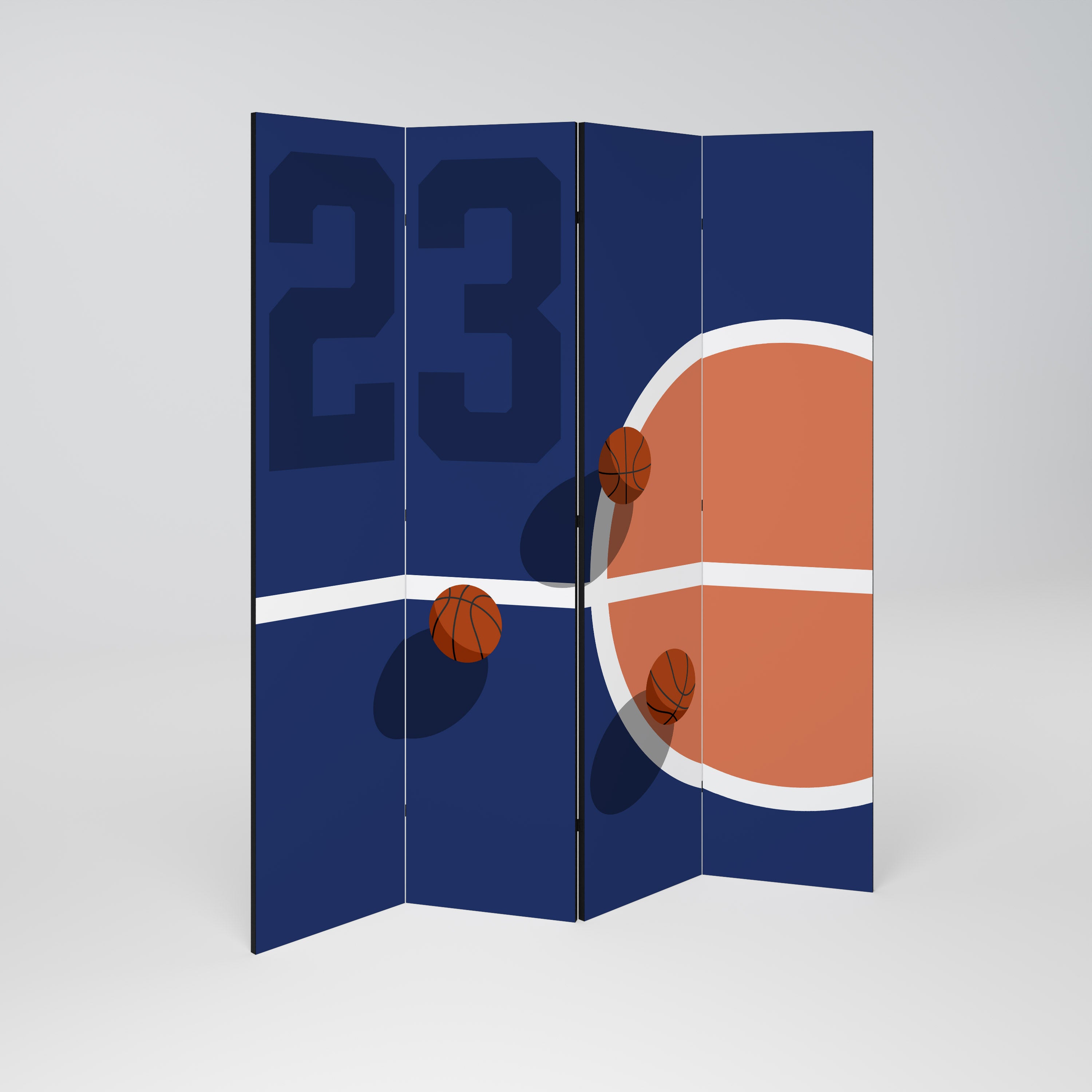 FAMOUS NUMBER 23 Decorative 4-Panel Room Divider