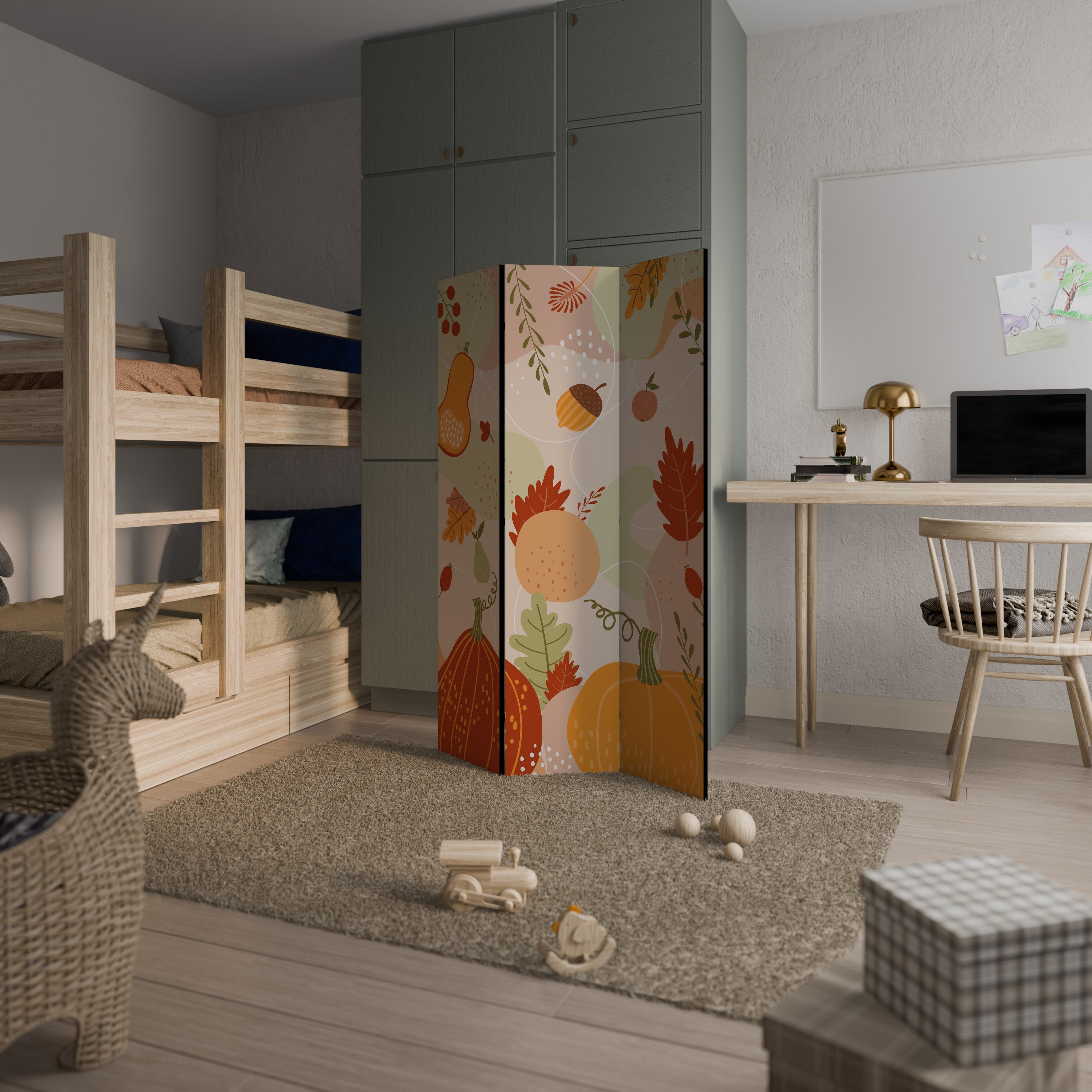 HELLO AUTUMN 3-Panel Room Divider