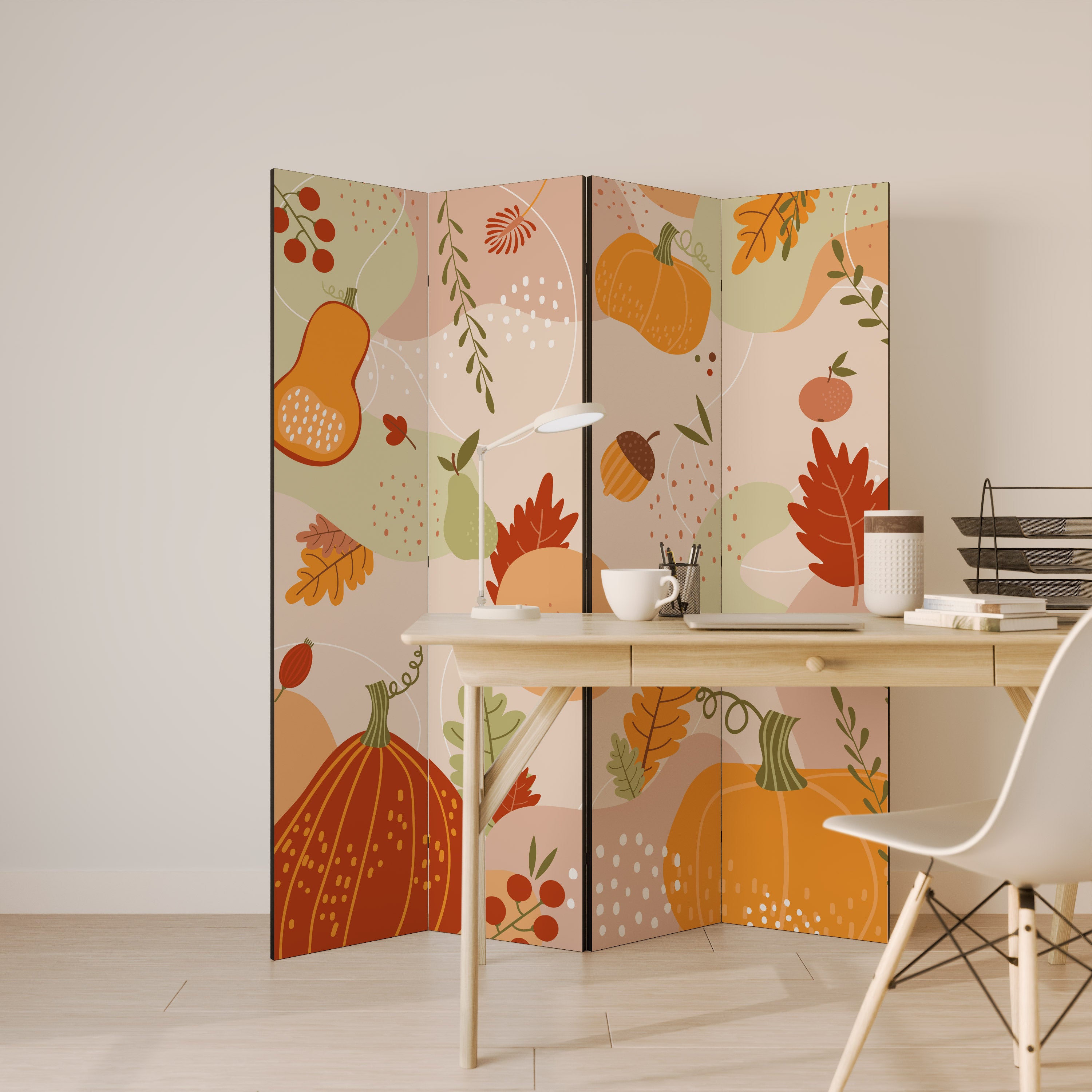 HELLO AUTUMN Decorative 4-Panel Room Divider
