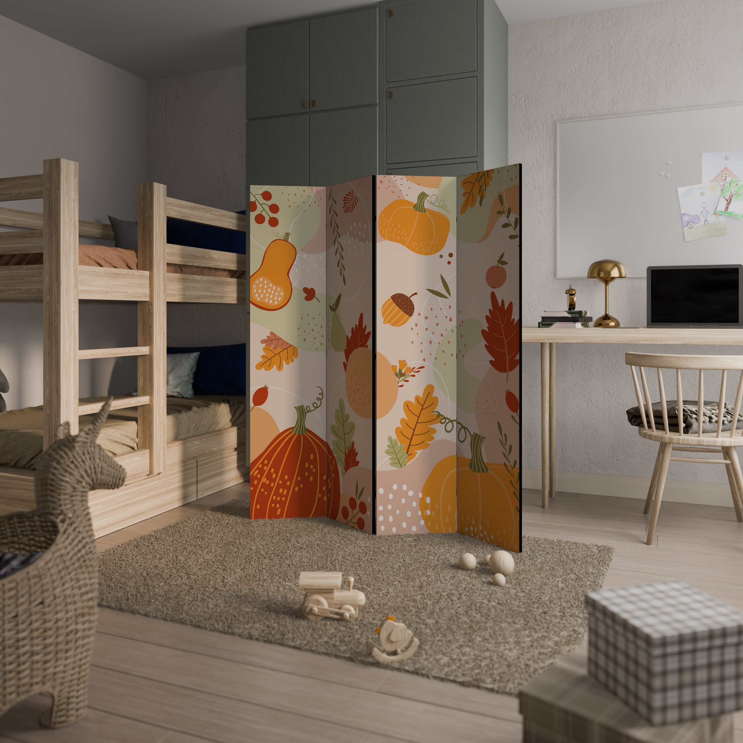 HELLO AUTUMN Decorative 4-Panel Room Divider