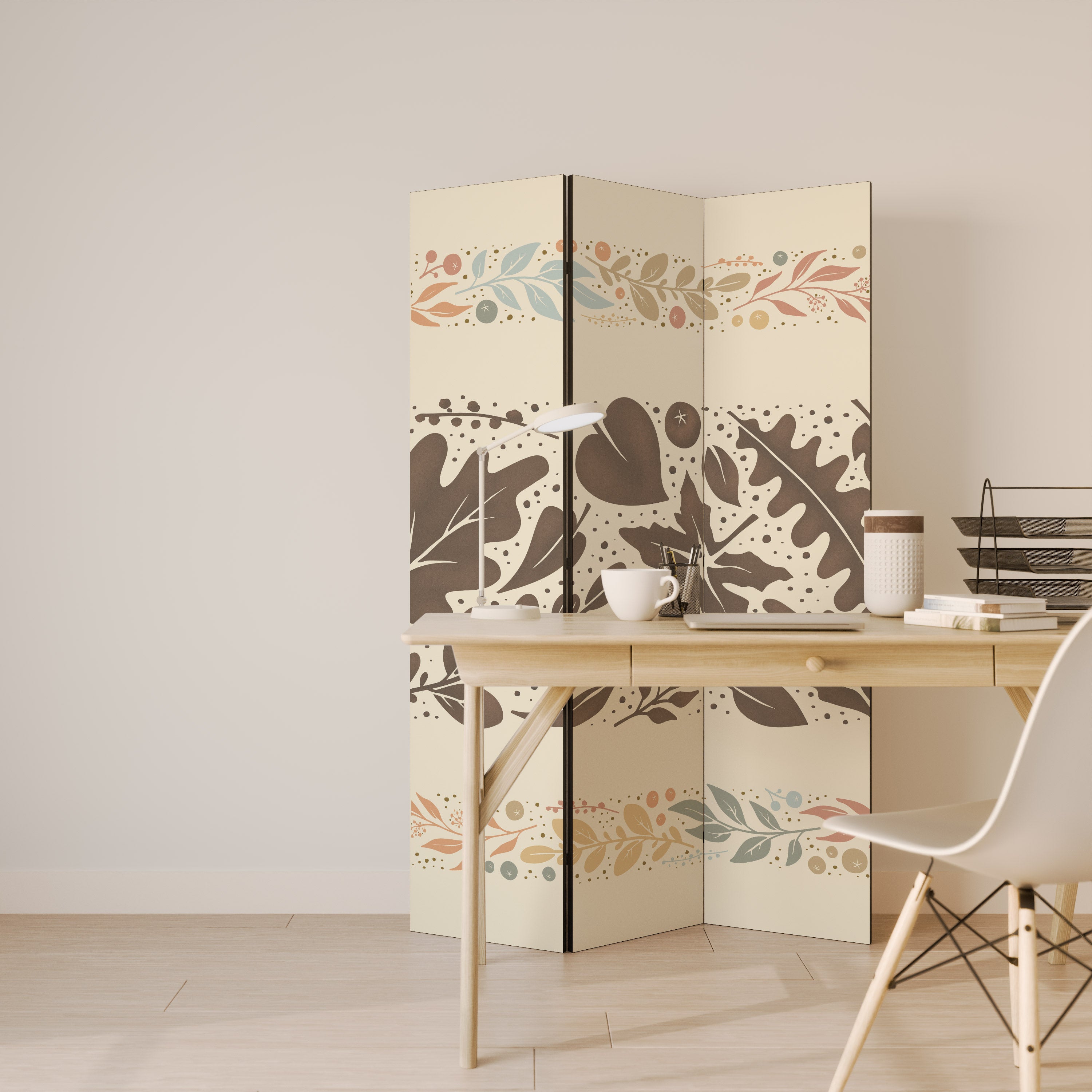 FOLIAGE ROWS Decorative 3-Panel Room Divider