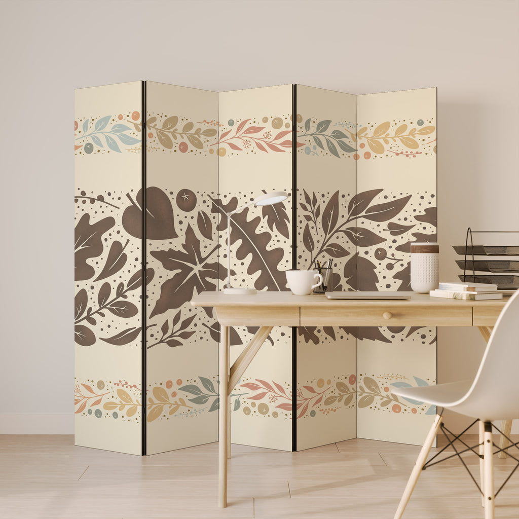 FOLIAGE ROWS Decorative 5-Panel Room Divider