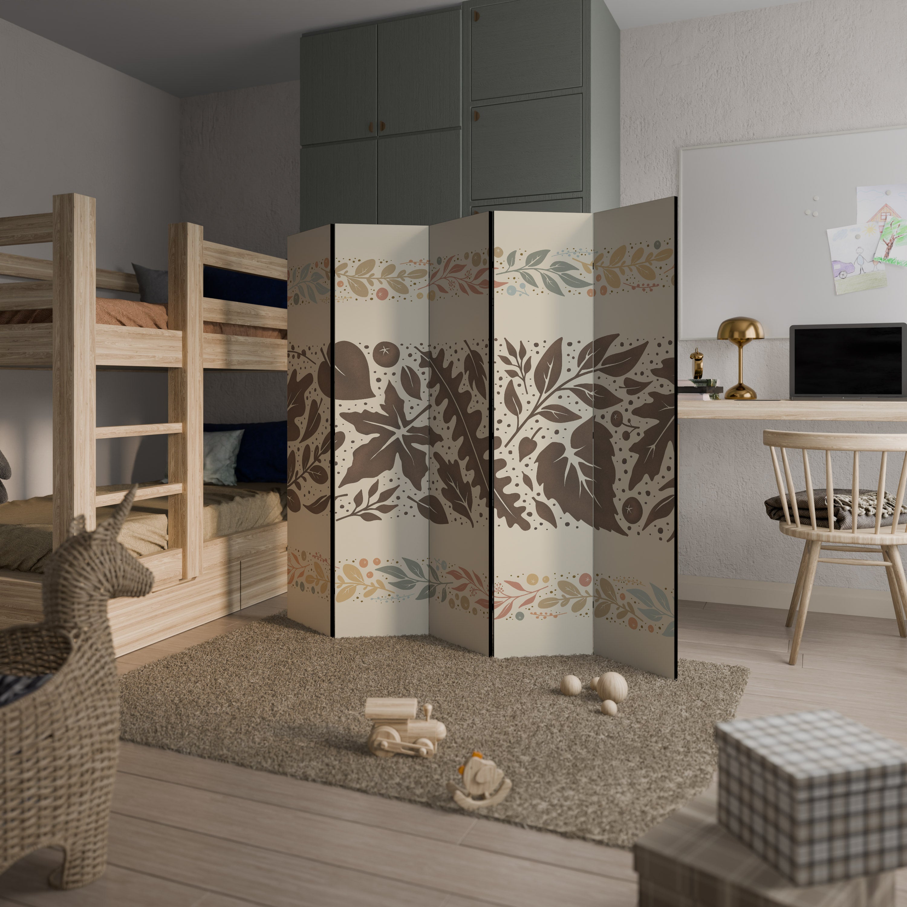 FOLIAGE ROWS 5-Panel Room Divider