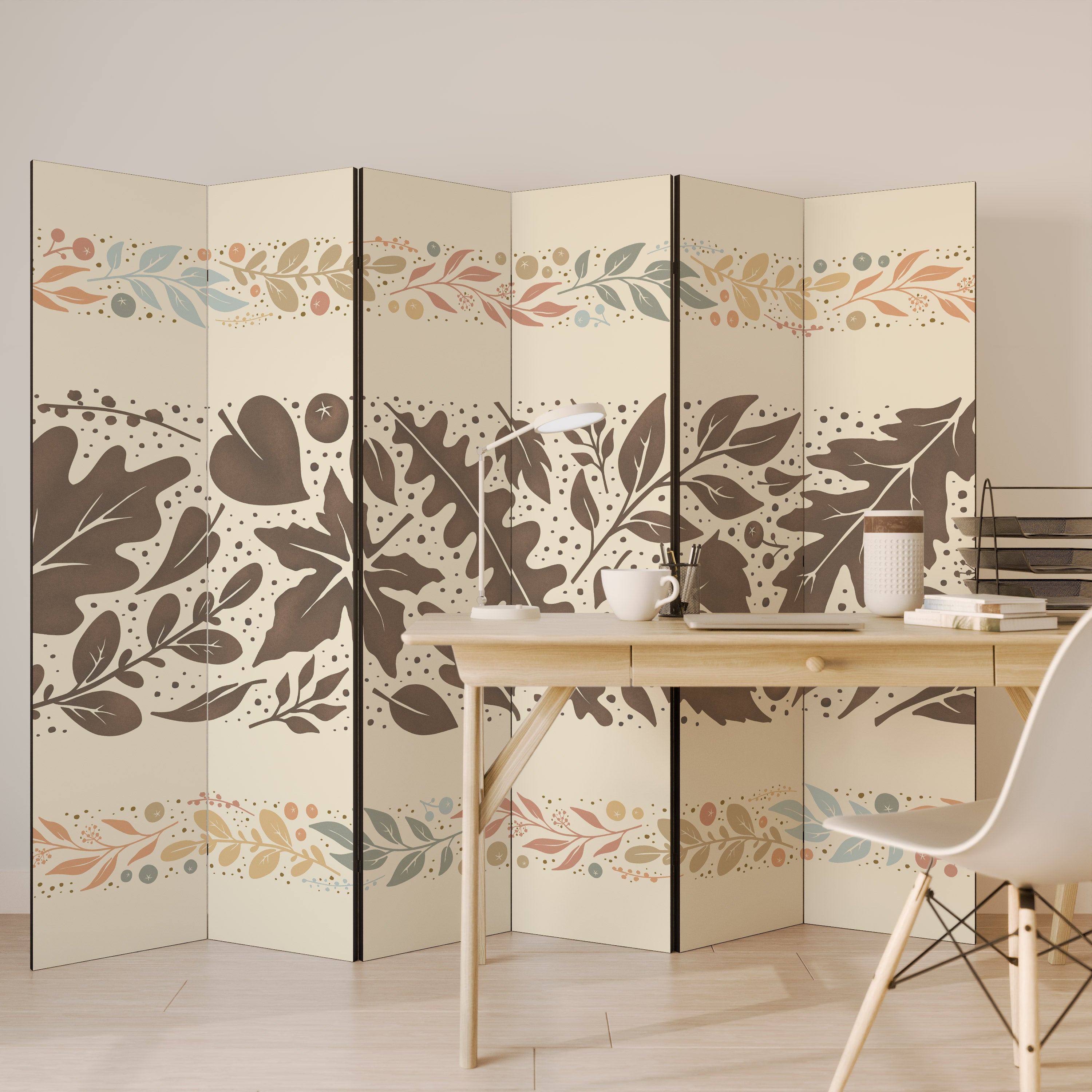 Biombo decorativo de 6 paneles FOLIAGE ROWS