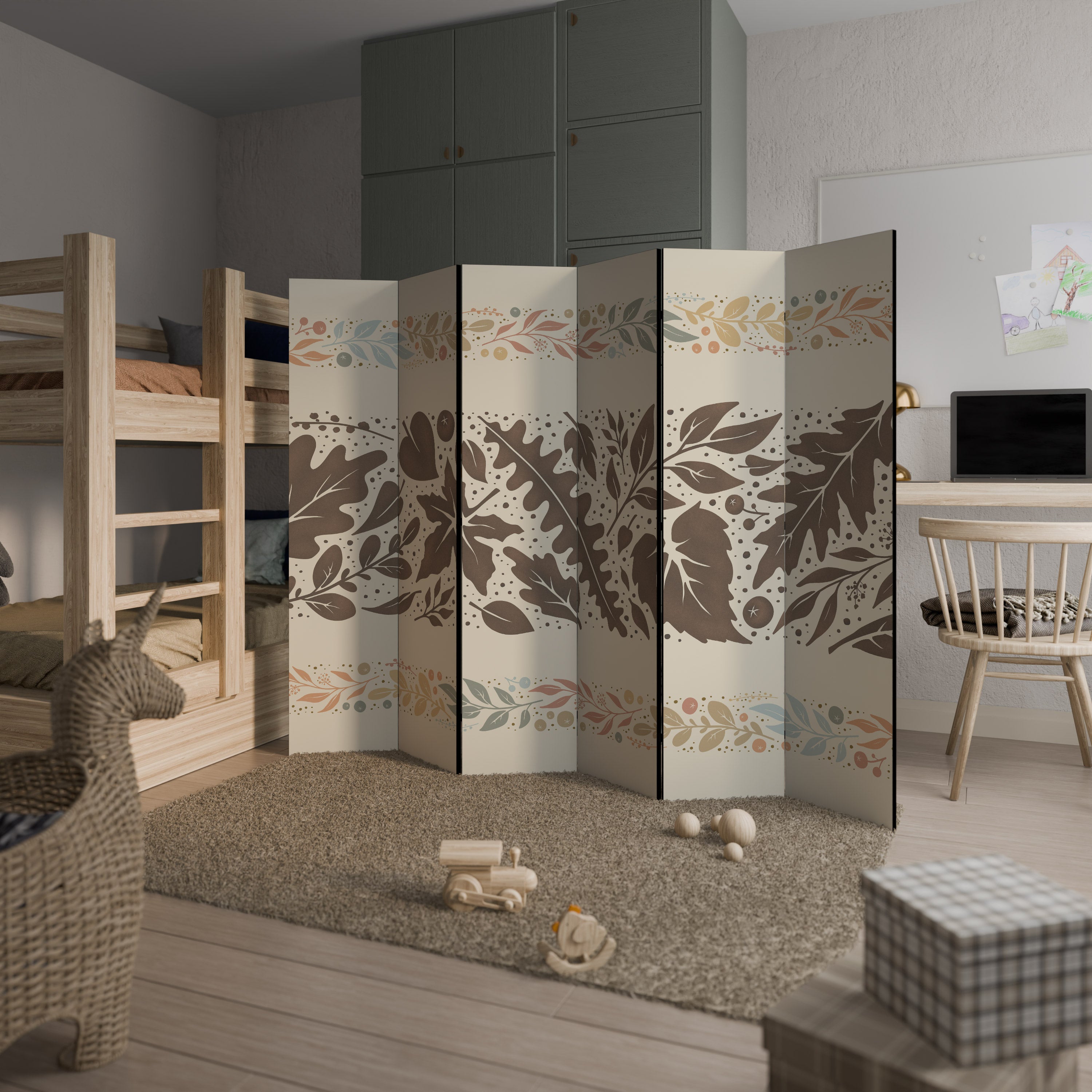 Biombo decorativo de 6 paneles FOLIAGE ROWS