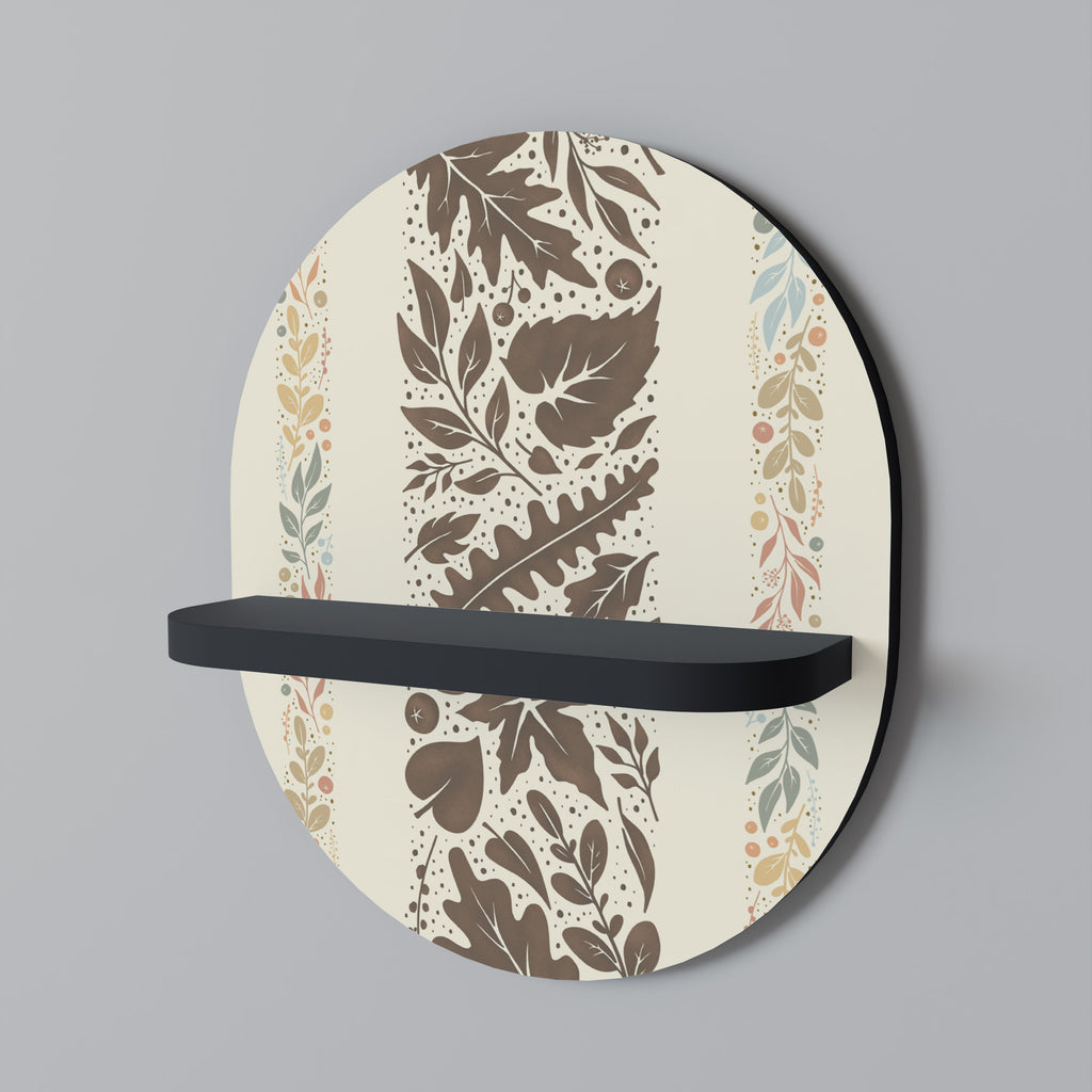 Estantería de arte ovalada FOLIAGE TALES con acabado negro