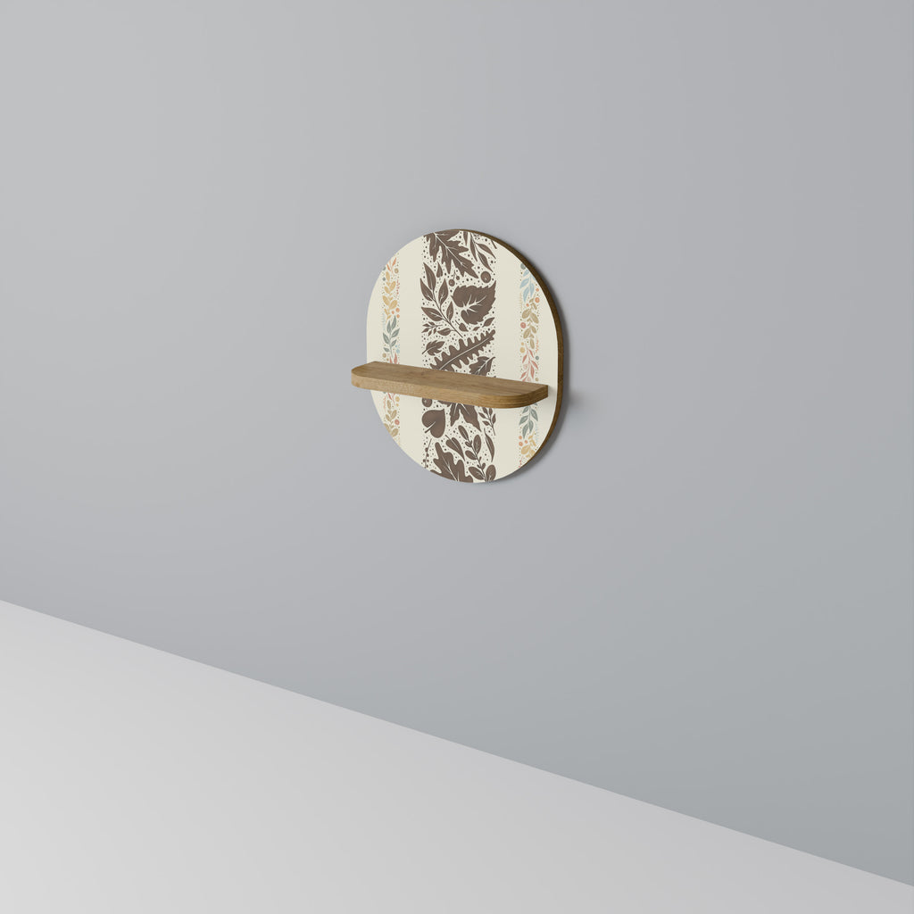 FOLIAGE TALES Oval Art Shelf In Oak Effect