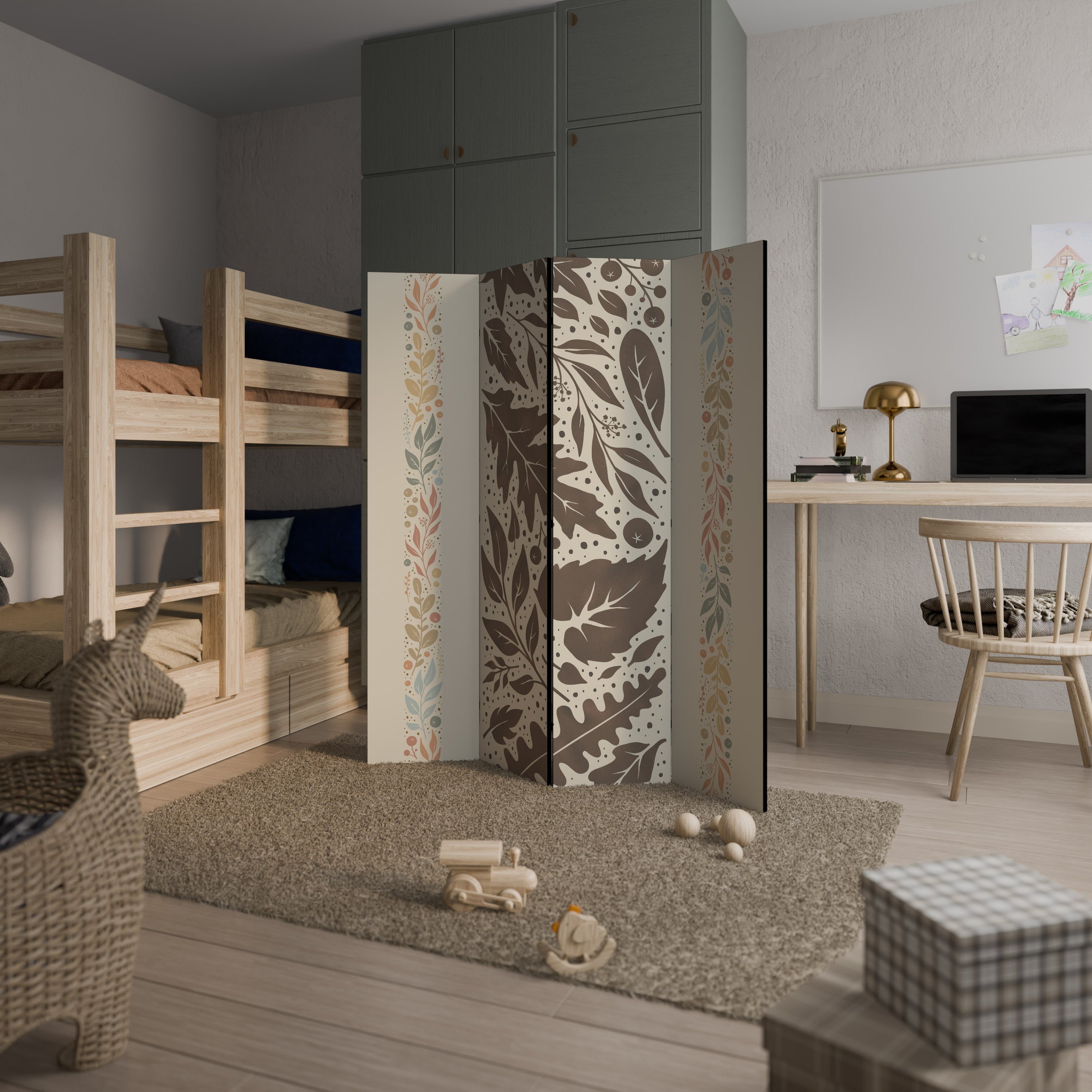 FOLIAGE TALES Decorative 4-Panel Room Divider