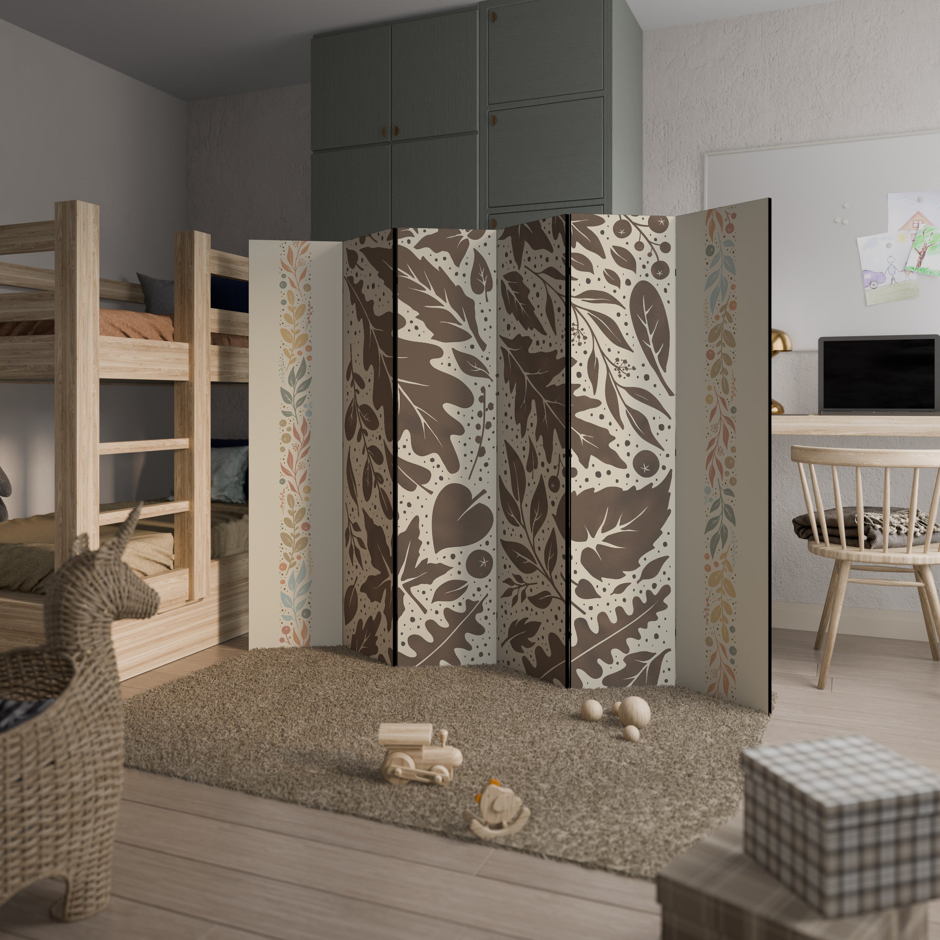 Biombo decorativo de 6 paneles FOLIAGE TALES