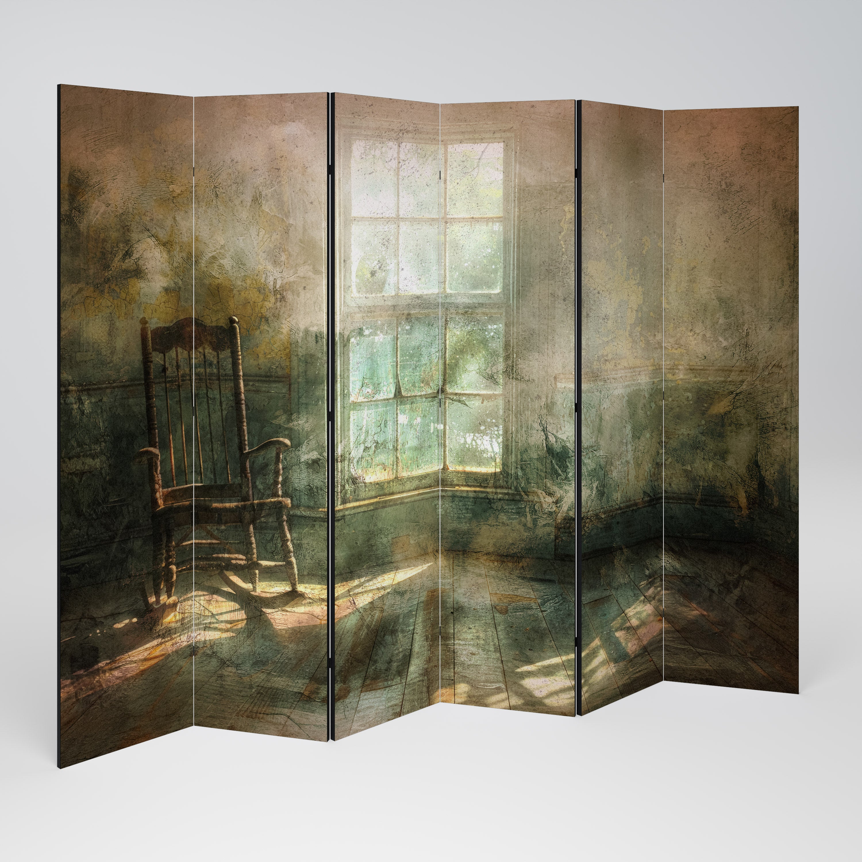 Biombo decorativo de 6 paneles QUIETUD ILUMINADA POR EL SOL