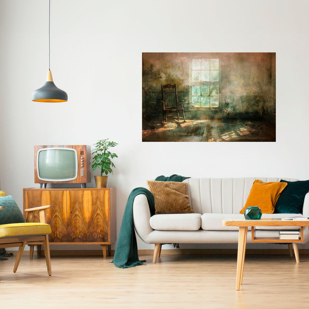 SUNLIT STILLNESS Peel and Stick Horizontal Poster