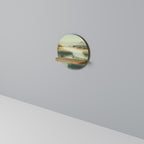 MORNING BY THE LAKE Round Art Shelf In Oak Effect