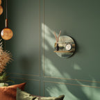 MORNING BY THE LAKE Round Art Shelf In Oak Effect