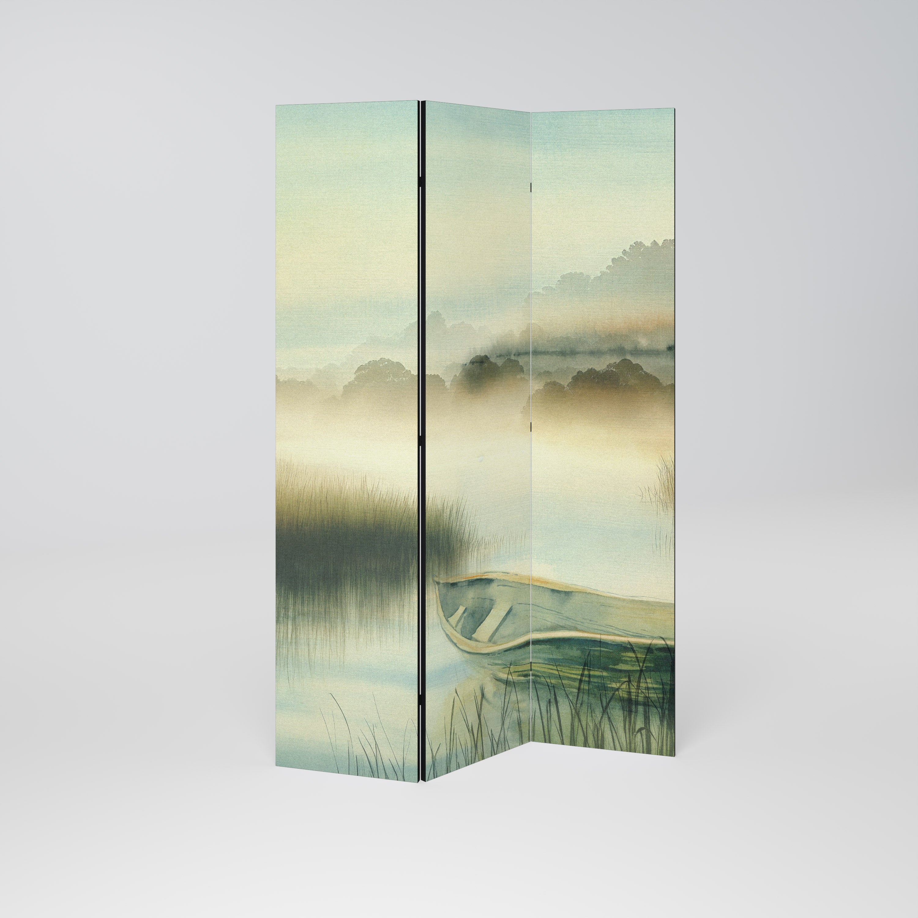 MORNING BY THE LAKE Decorative 3-Panel Room Divider