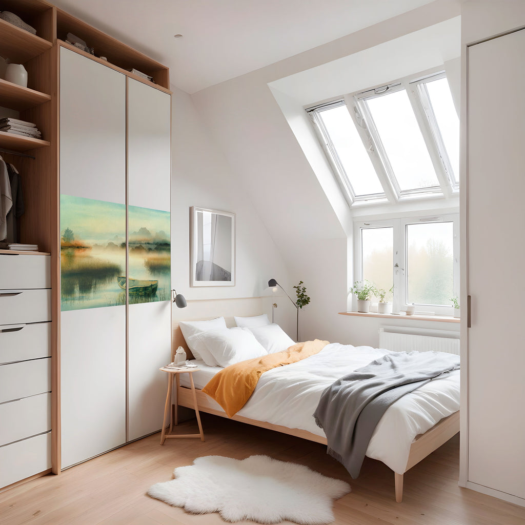 MORNING BY THE LAKE Peel and Stick Horizontal Poster