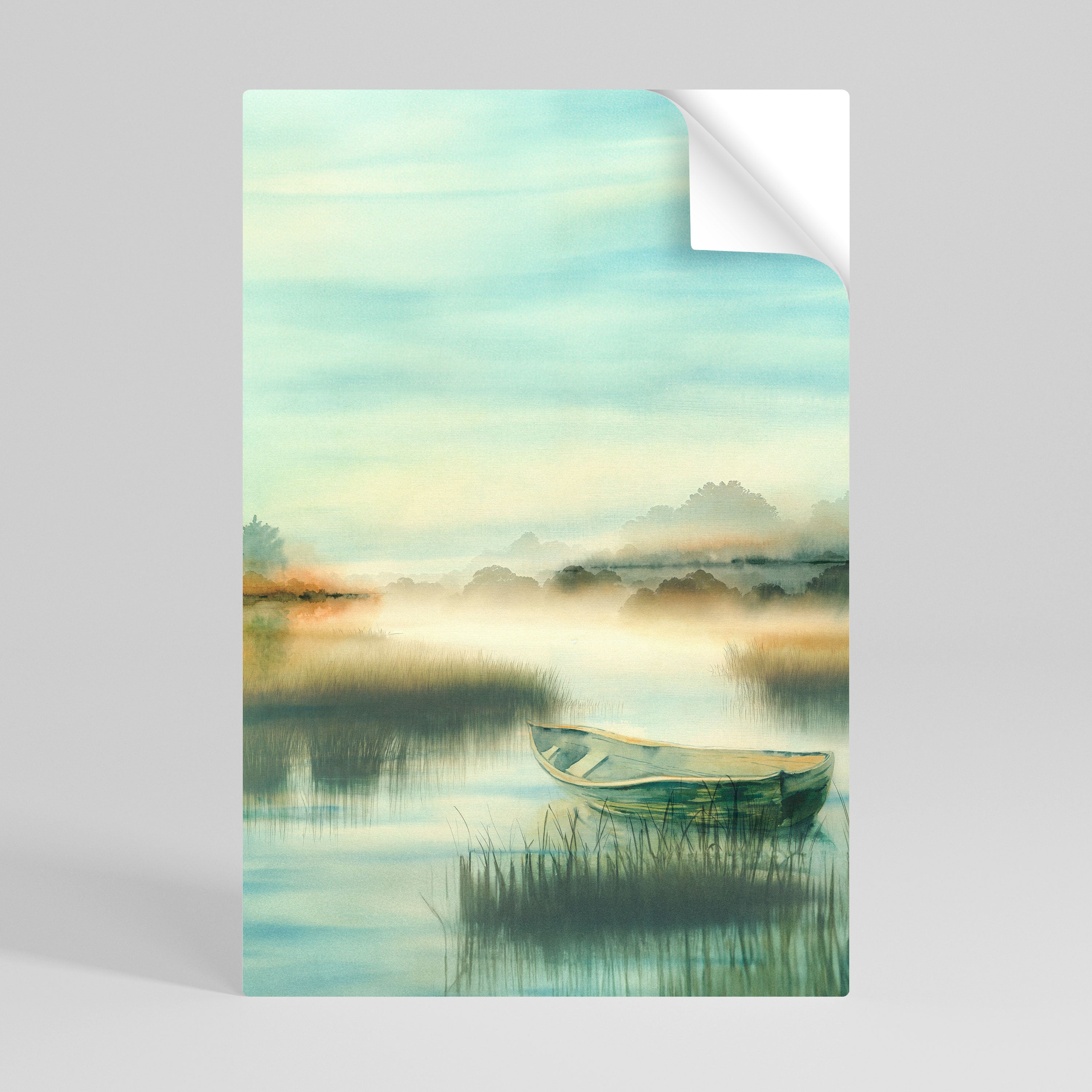 MAÑANA JUNTO AL LAGO Póster vertical autoadhesivo