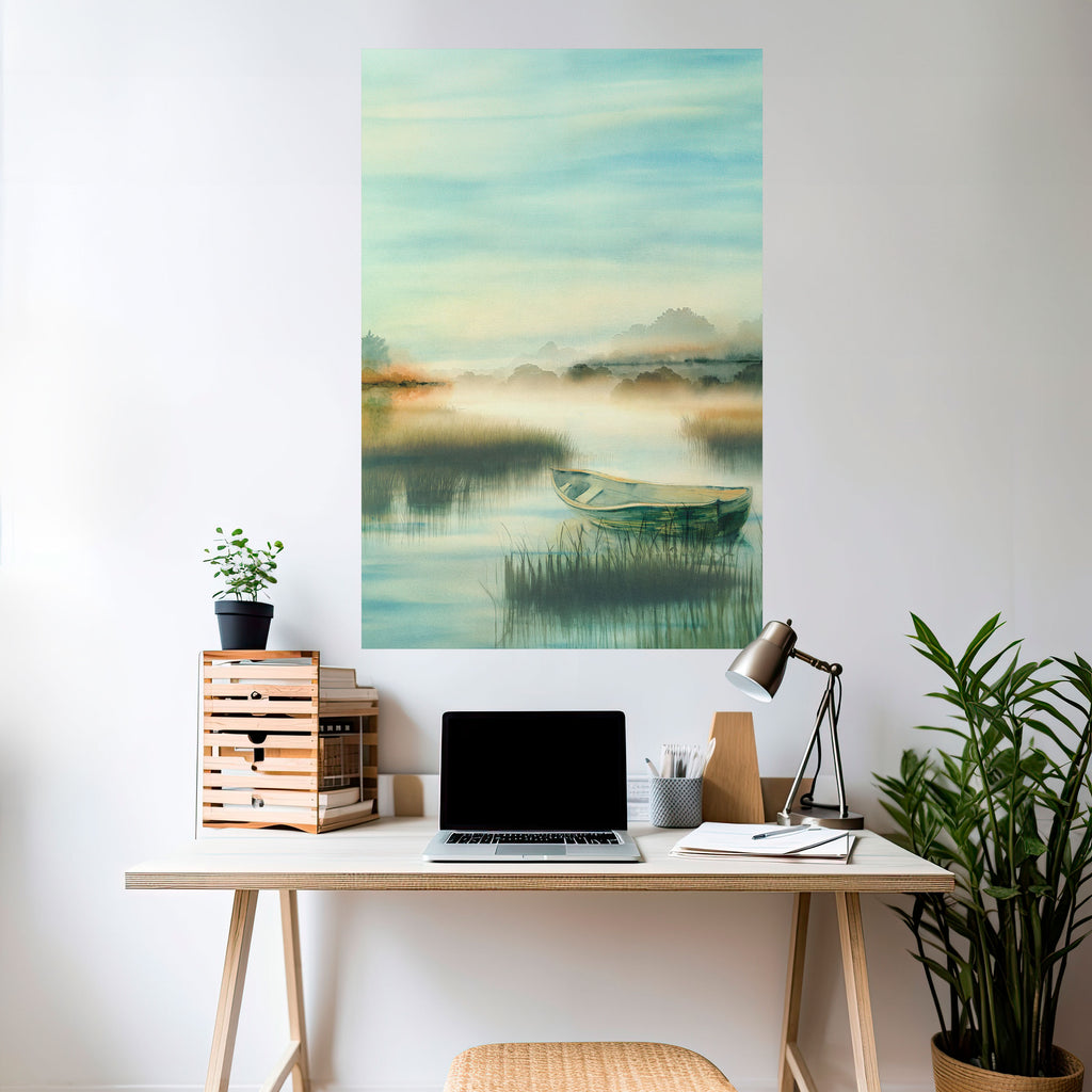MORNING BY THE LAKE Peel and Stick Vertical Poster