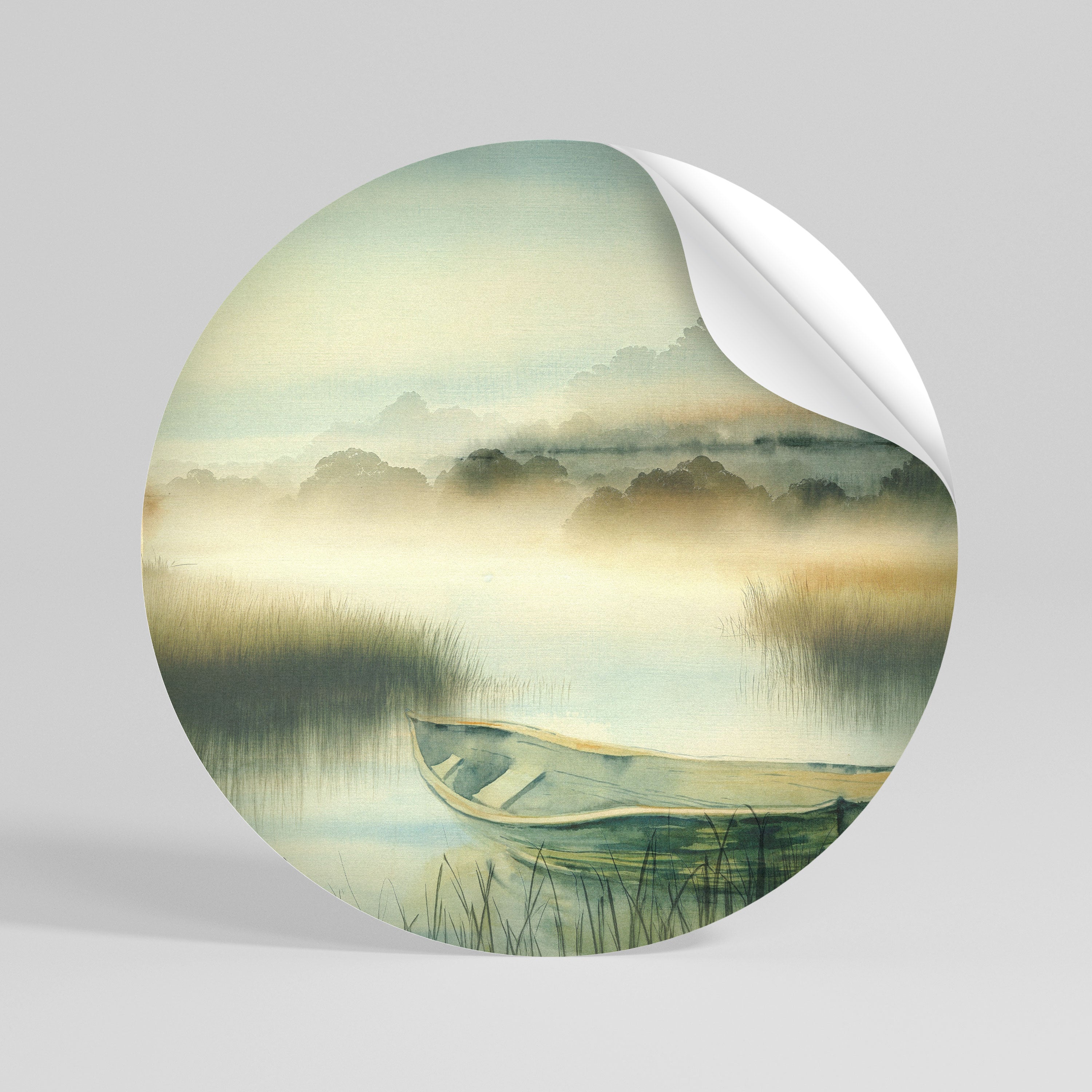 MORNING BY THE LAKE Vinilo adhesivo redondo