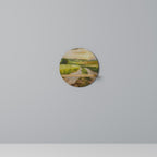 SUNSET PATH Estante Redondo Decorativo en Efecto Roble