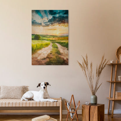 SUNSET PATH Vertical Canvas Print