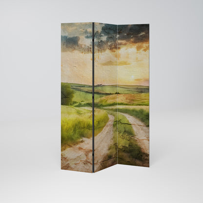 SUNSET PATH Biombo de 3 paneles