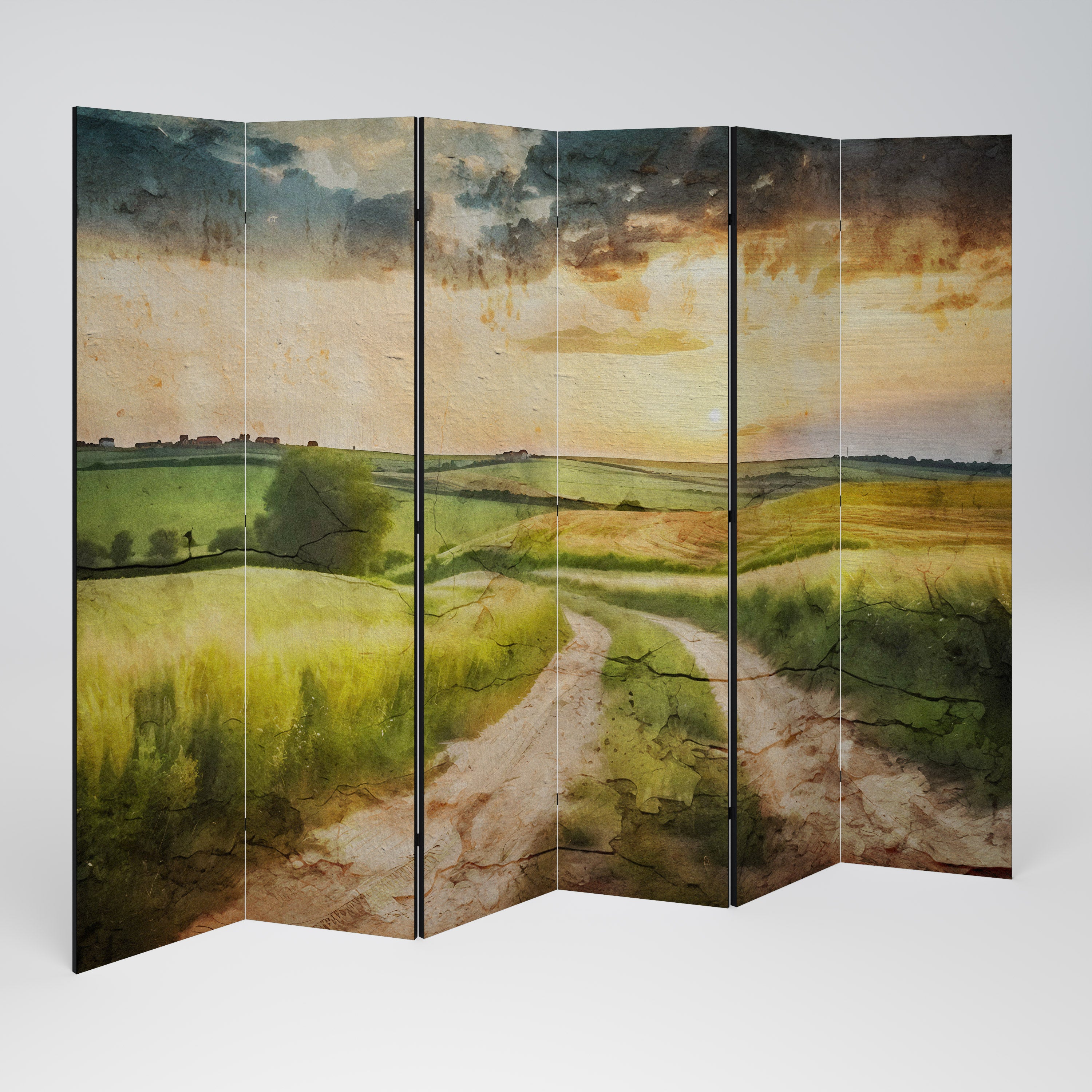 Biombo decorativo SUNSET PATH de 6 paneles