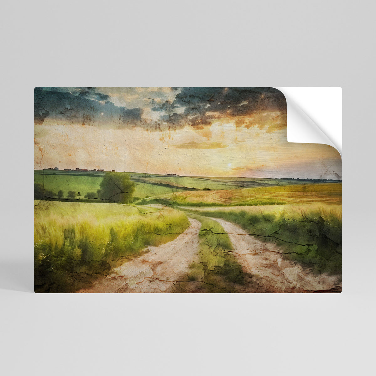 SUNSET PATH Póster adhesivo horizontal