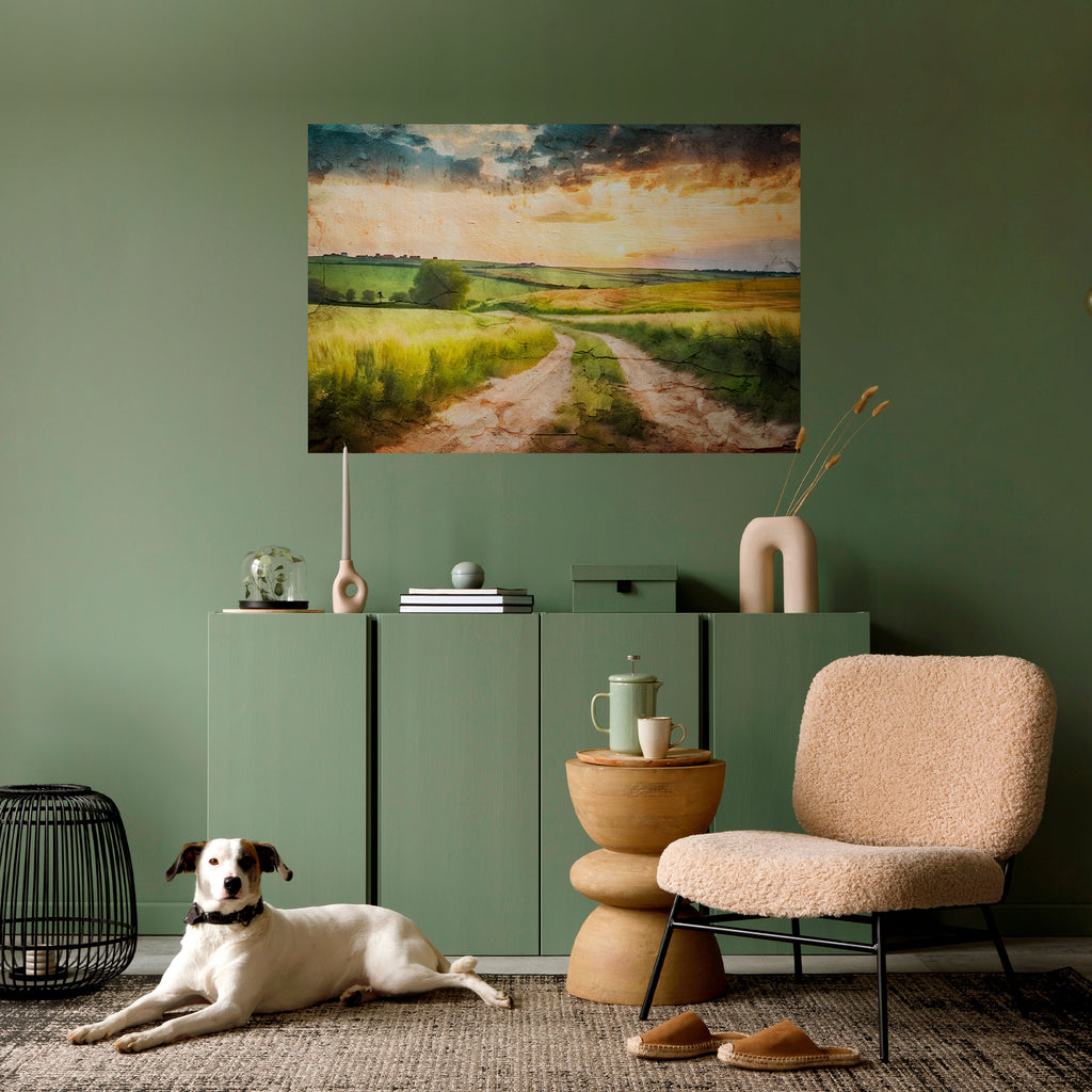 SUNSET PATH Peel and Stick Horizontal Poster