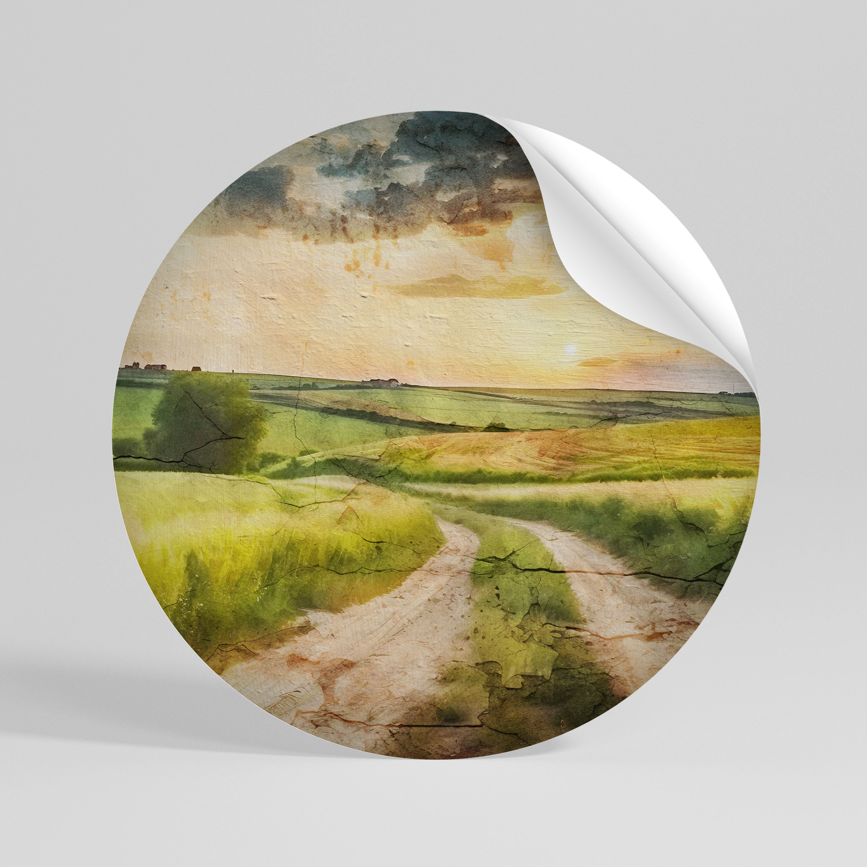 SUNSET PATH Vinilo adhesivo redondo