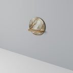 SOFT PLUMAGE Round Art Shelf In Oak Effect