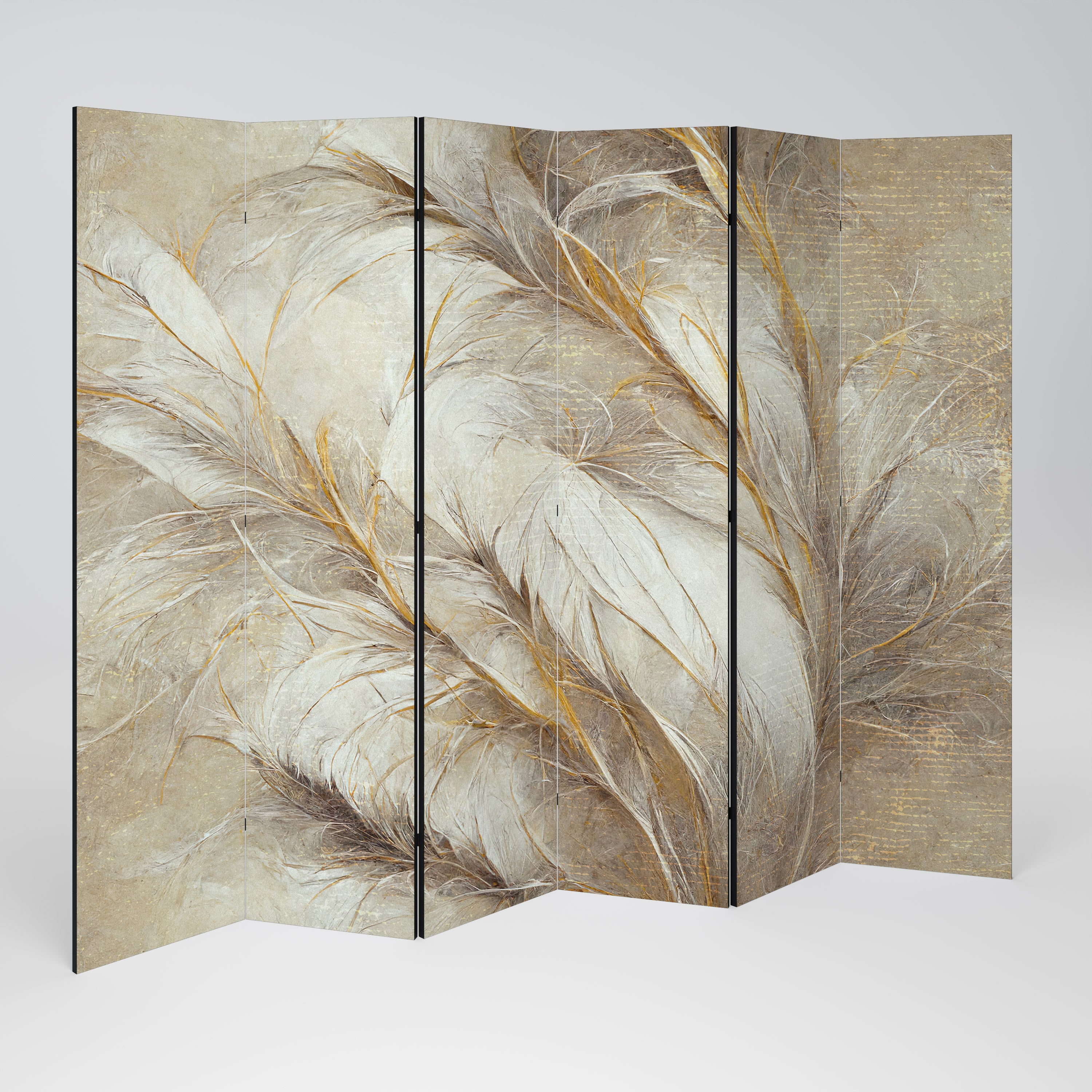 Biombo decorativo de 6 paneles SOFT PLUMAGE