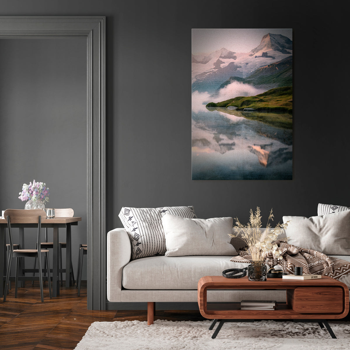 FOGGY HORIZON Vertical Canvas Print