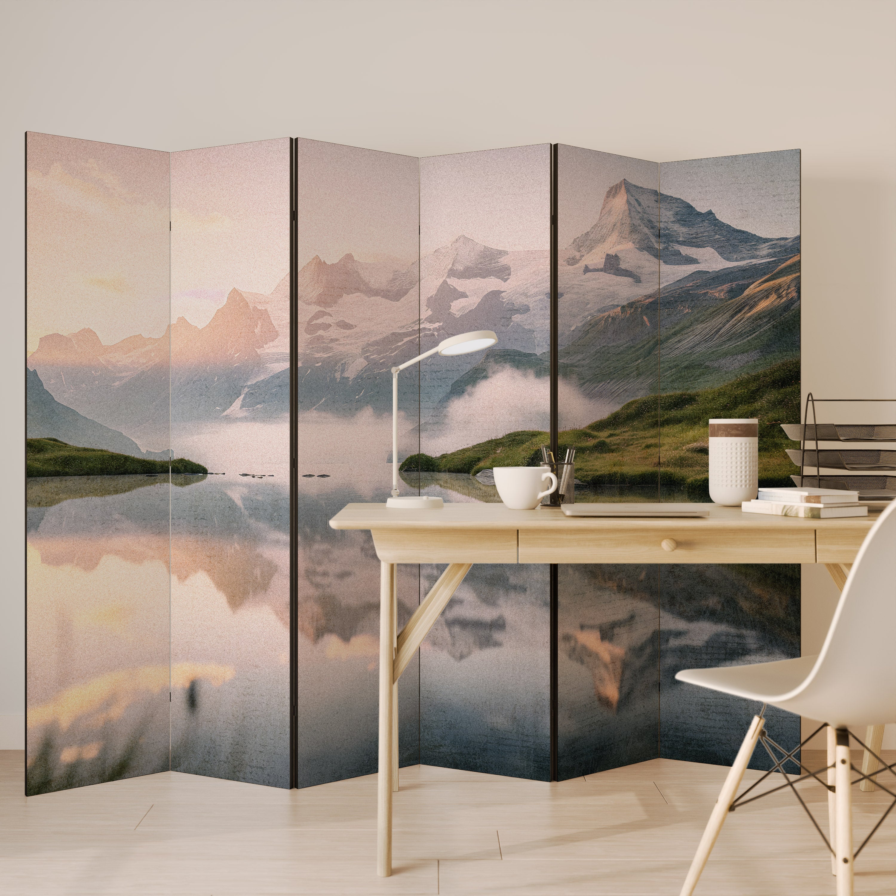 Biombo decorativo FOGGY HORIZON de 6 paneles